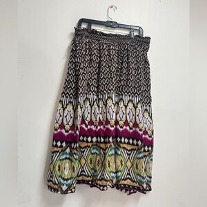 Brown printed maxi skirt novelty print Just my size skirt 1X